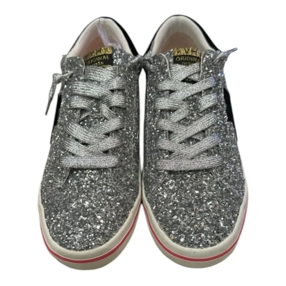 New Vintage Havana Flair 6 Silver Glitter Women's Shoes Sneakers 8